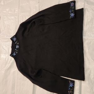 URCHIN Women's Cardigan sweater Size Large Sequin. collar and cuffs  URCHIN